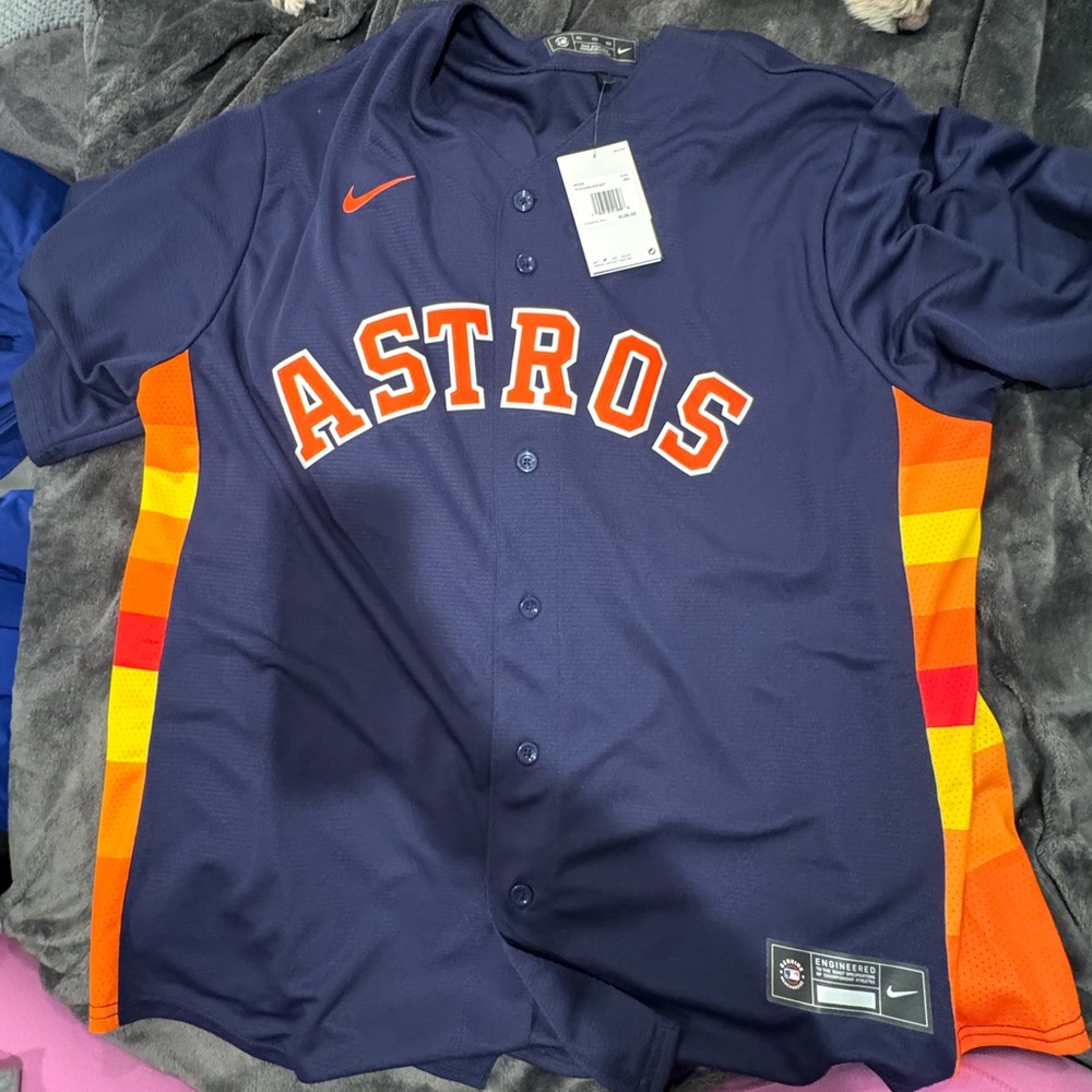 Men's Houston Astros Jose Altuve Nike Navy Alternate 2 Replica Jersey